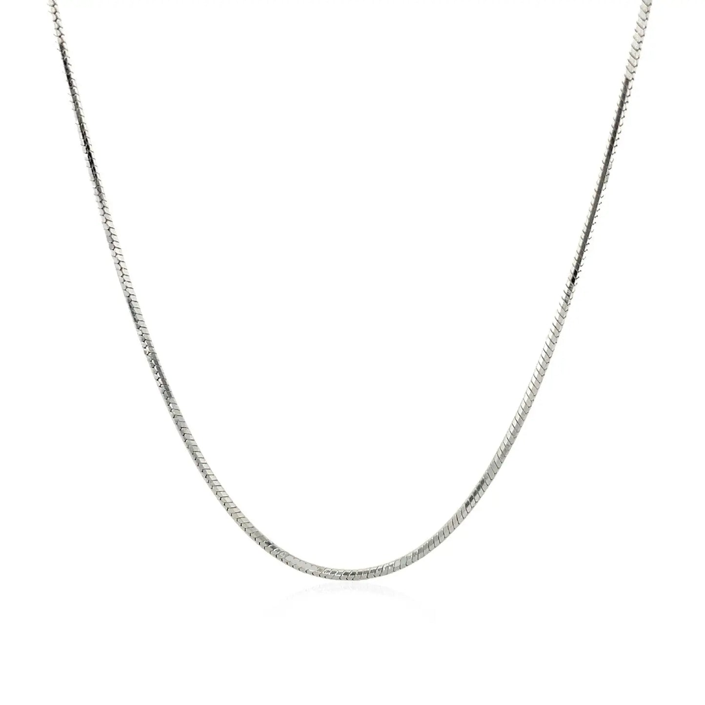Sterling Silver Rhodium Plated Octagonal Snake Chain (1.10 mm) RCJ Chains CELESTIA LUXE JEWELLERS