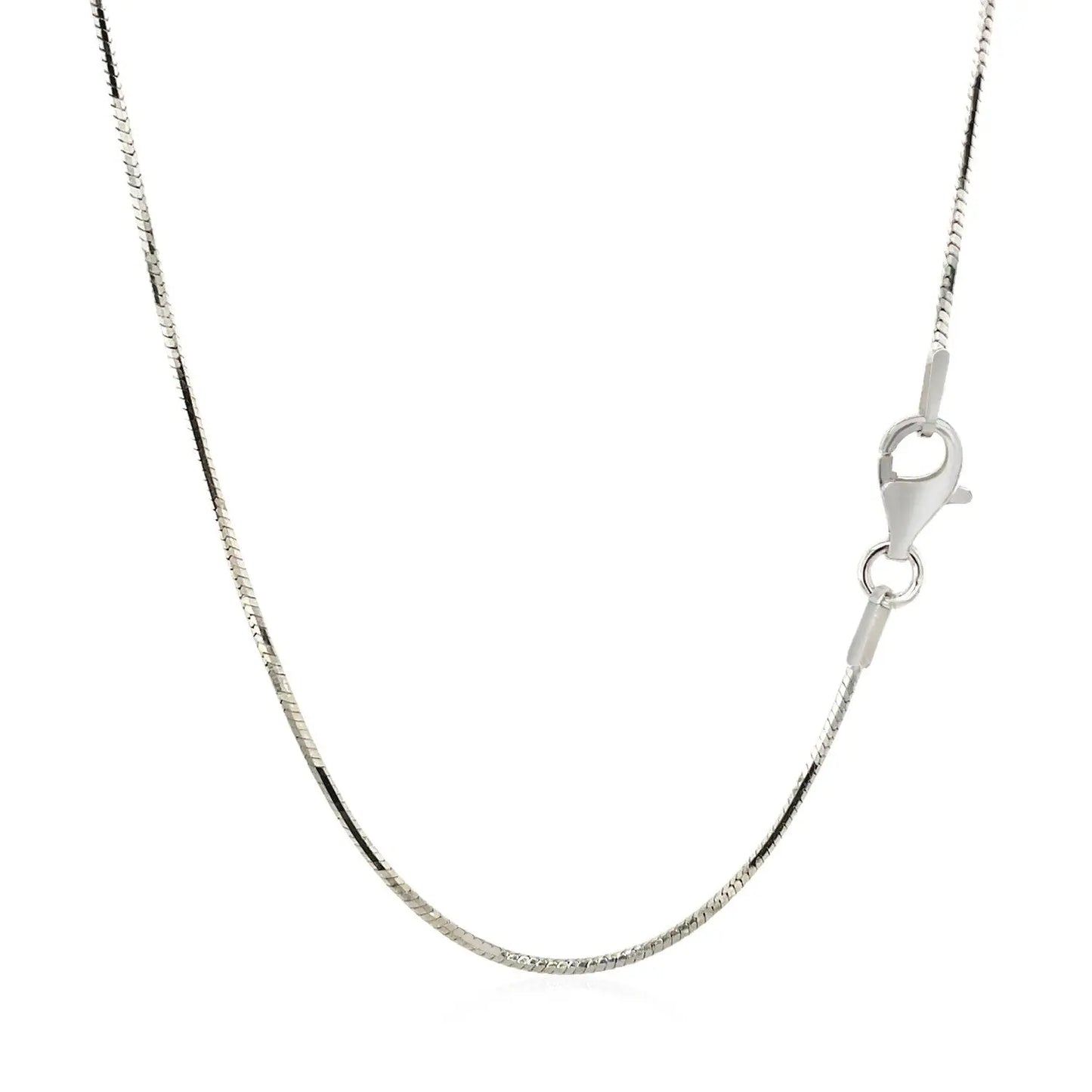 Sterling Silver Rhodium Plated Octagonal Snake Chain (1.10 mm) RCJ Chains CELESTIA LUXE JEWELLERS