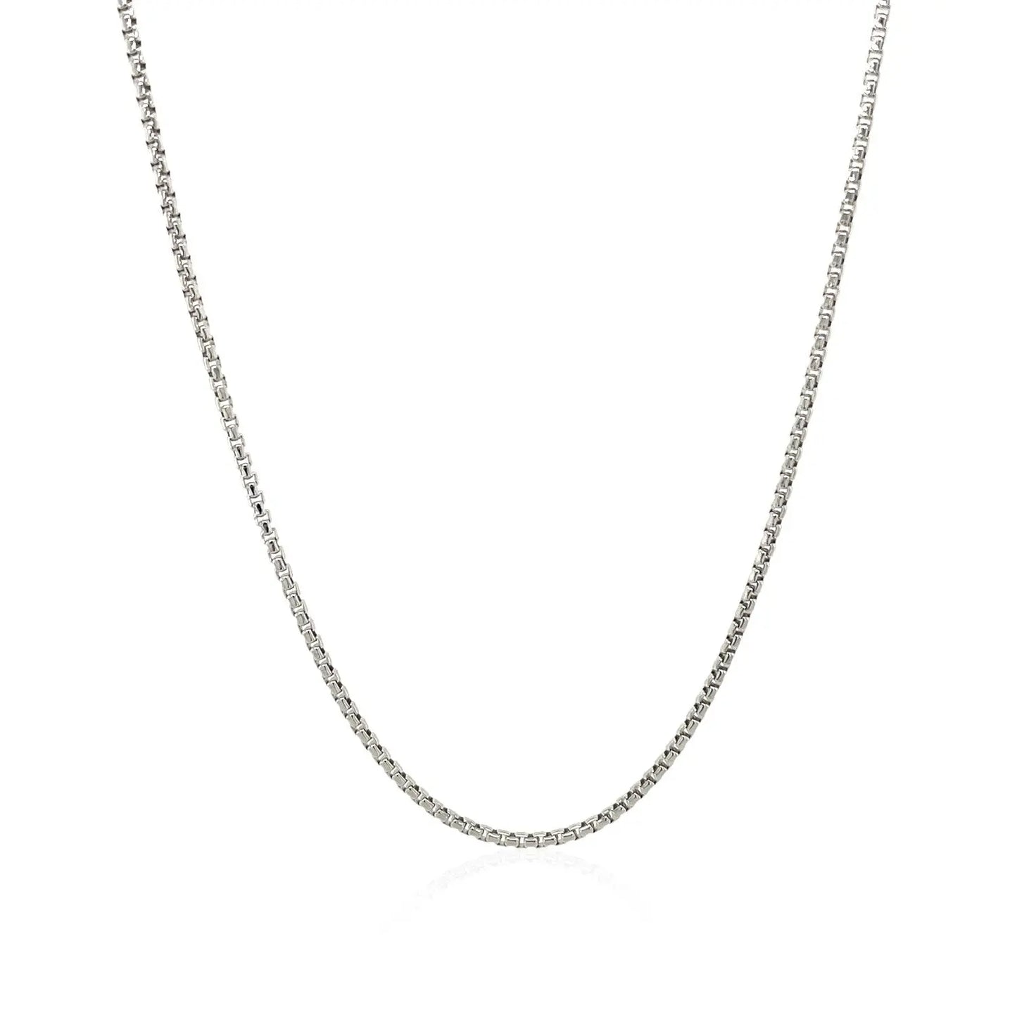 Sterling Silver Rhodium Plated Round Box Chain (1.30 mm) RCJ Chains CELESTIA LUXE JEWELLERS