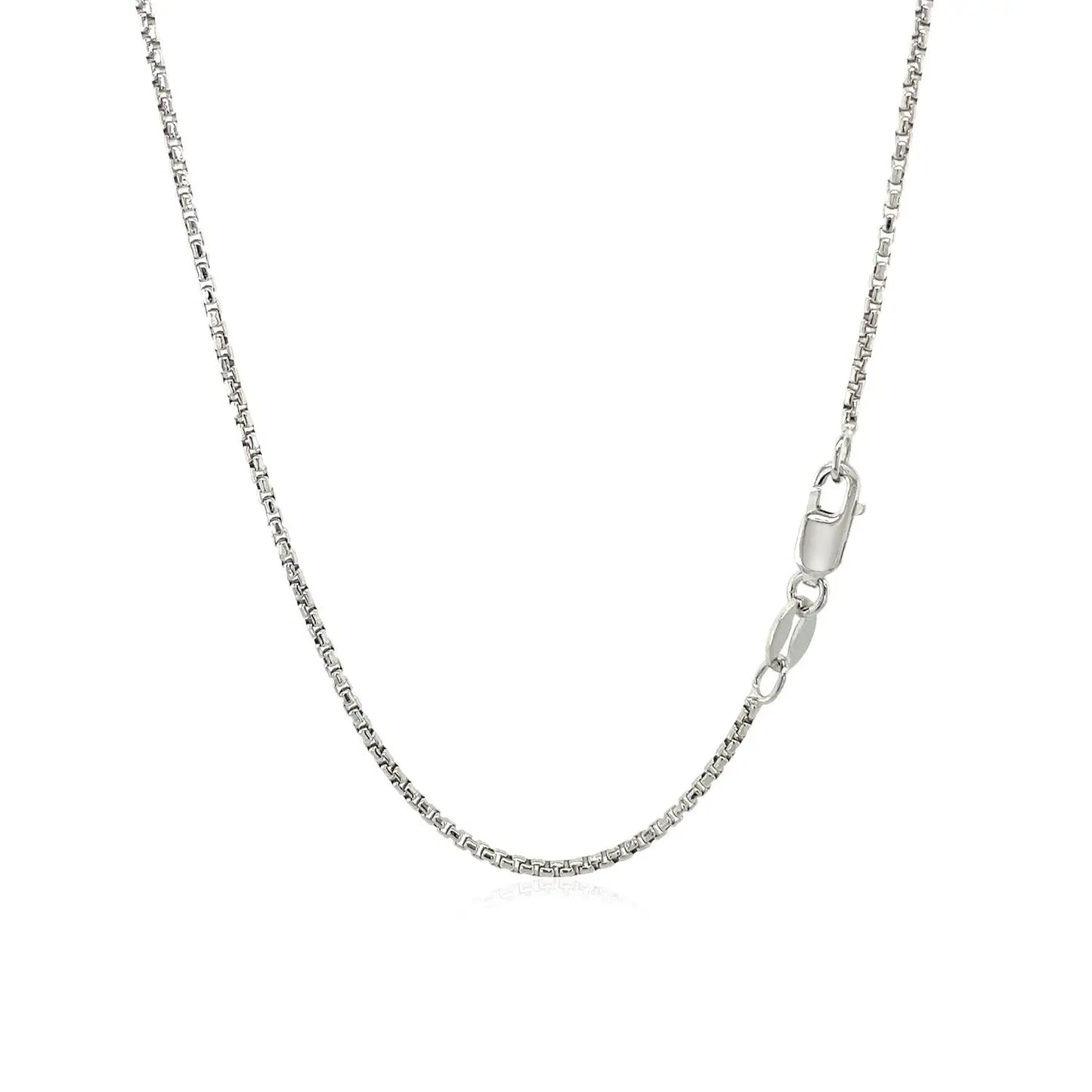 Sterling Silver Rhodium Plated Round Box Chain (1.30 mm) RCJ Chains CELESTIA LUXE JEWELLERS