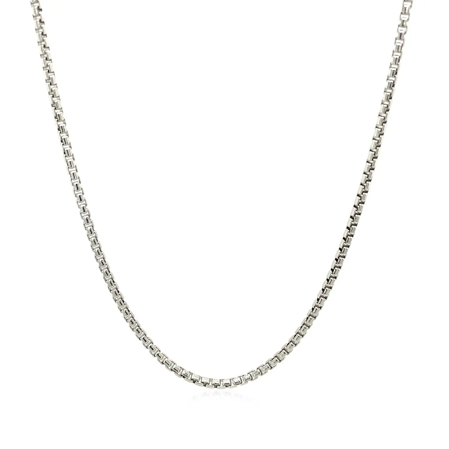 Sterling Silver Rhodium Plated Round Box Chain (1.50 mm) RCJ Chains CELESTIA LUXE JEWELLERS