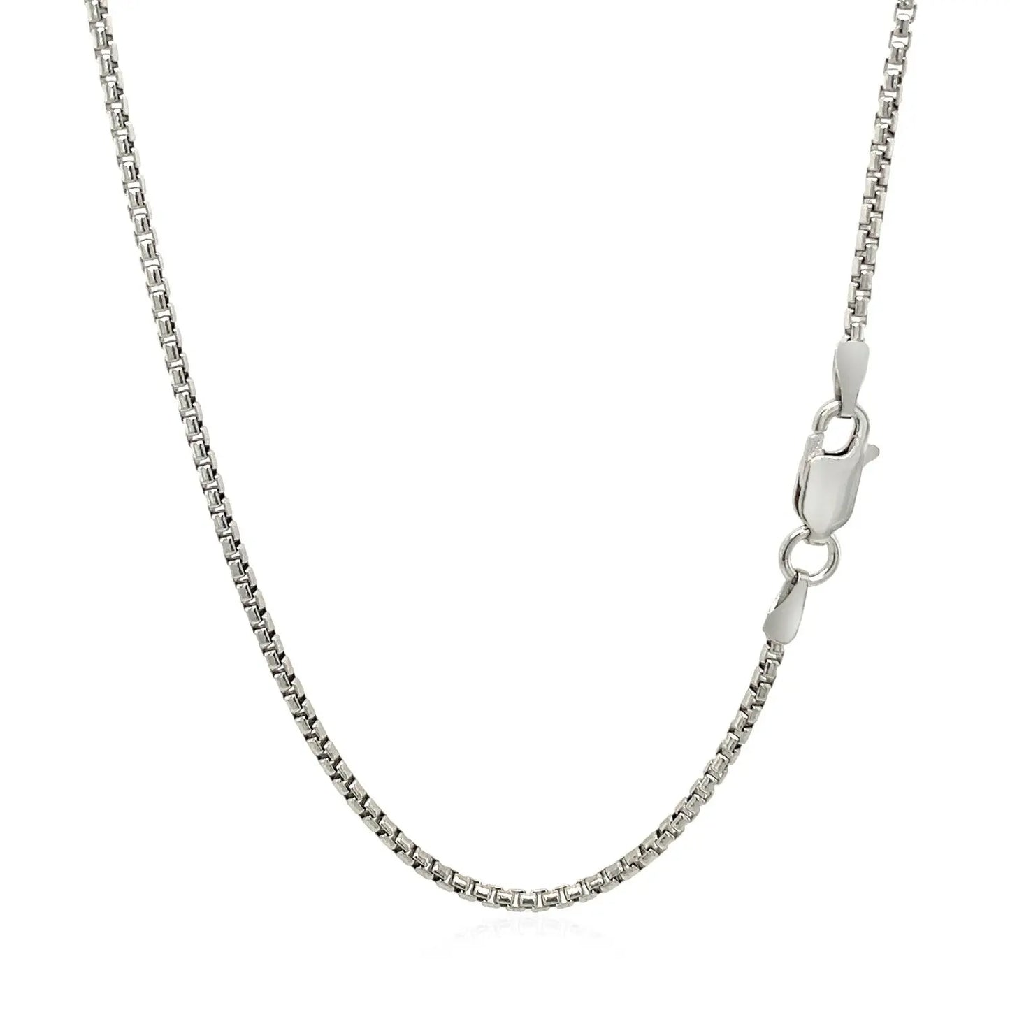 Sterling Silver Rhodium Plated Round Box Chain (1.50 mm) RCJ Chains CELESTIA LUXE JEWELLERS