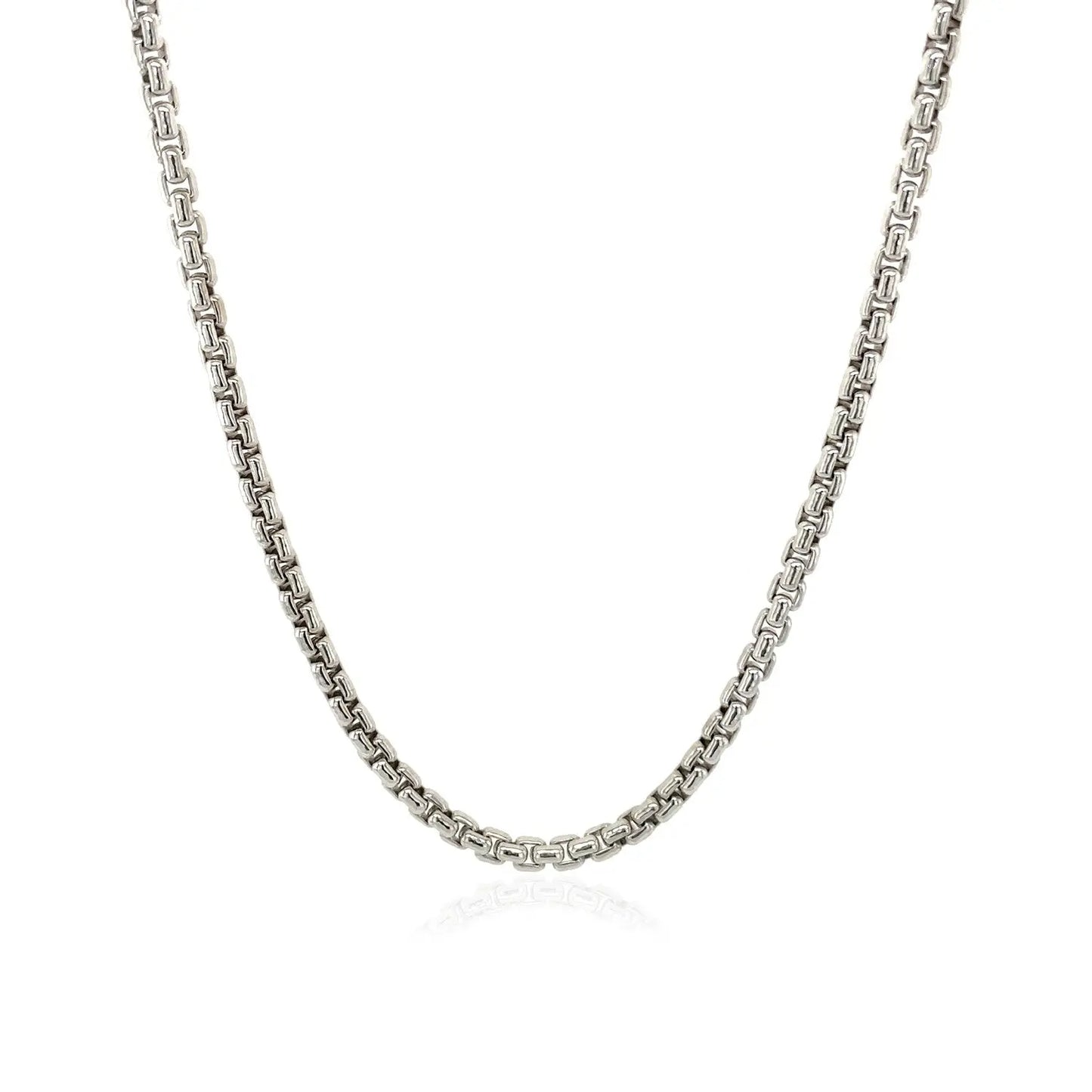 Sterling Silver Rhodium Plated Round Box Chain (2.20 mm) RCJ Chains CELESTIA LUXE JEWELLERS