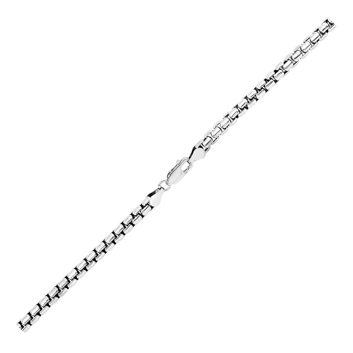 Sterling Silver Rhodium Plated Round Box Chain (4.40 mm) RCJ Chains CELESTIA LUXE JEWELLERS