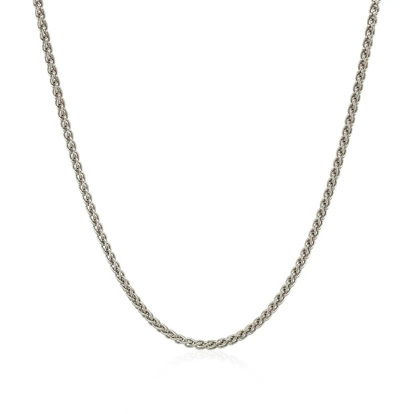 Sterling Silver Rhodium Plated Wheat Chain (1.30 mm) RCJ Chains CELESTIA LUXE JEWELLERS