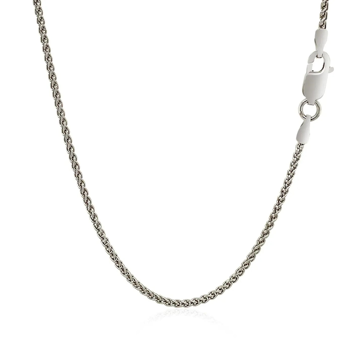 Sterling Silver Rhodium Plated Wheat Chain (1.30 mm) RCJ Chains CELESTIA LUXE JEWELLERS