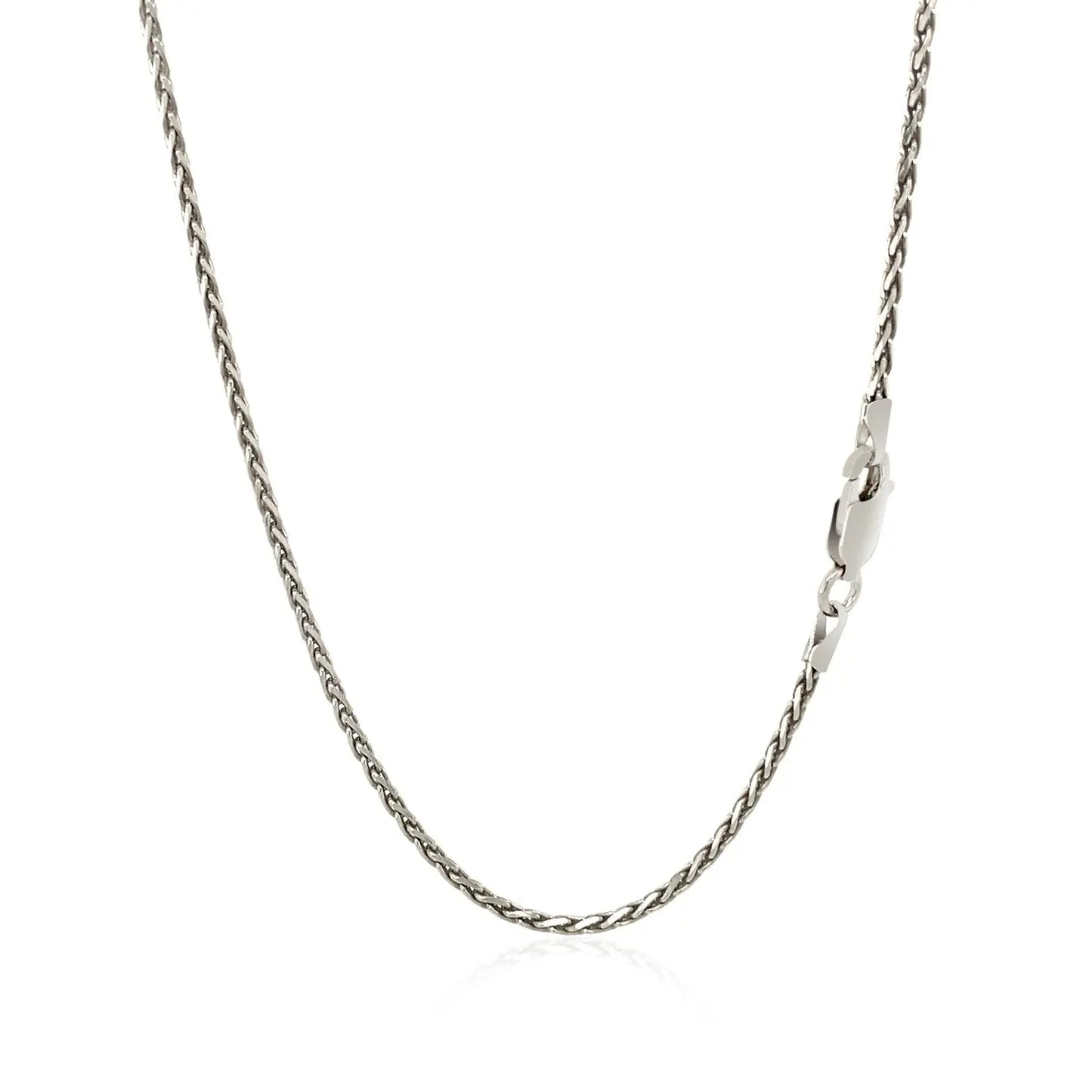Sterling Silver Rhodium Plated Wheat Chain (1.50 mm) RCJ Chains CELESTIA LUXE JEWELLERS