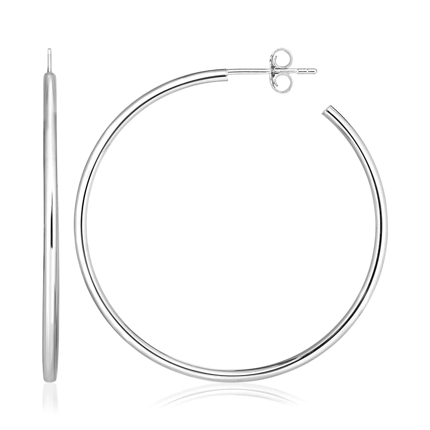 Sterling Silver Rounded Polished Hoop Earrings RCJ Earrings CELESTIA LUXE JEWELLERS