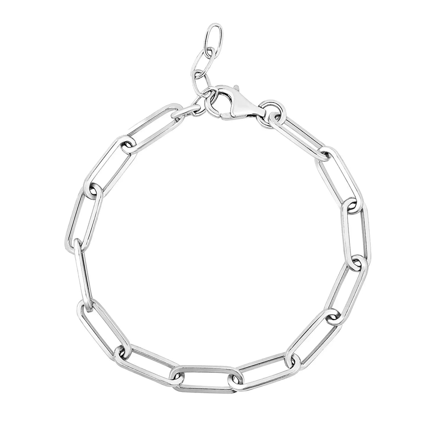 Sterling Silver Wide Paperclip Chain Bracelet (5.90 mm) RCJ Bracelets CELESTIA LUXE JEWELLERS