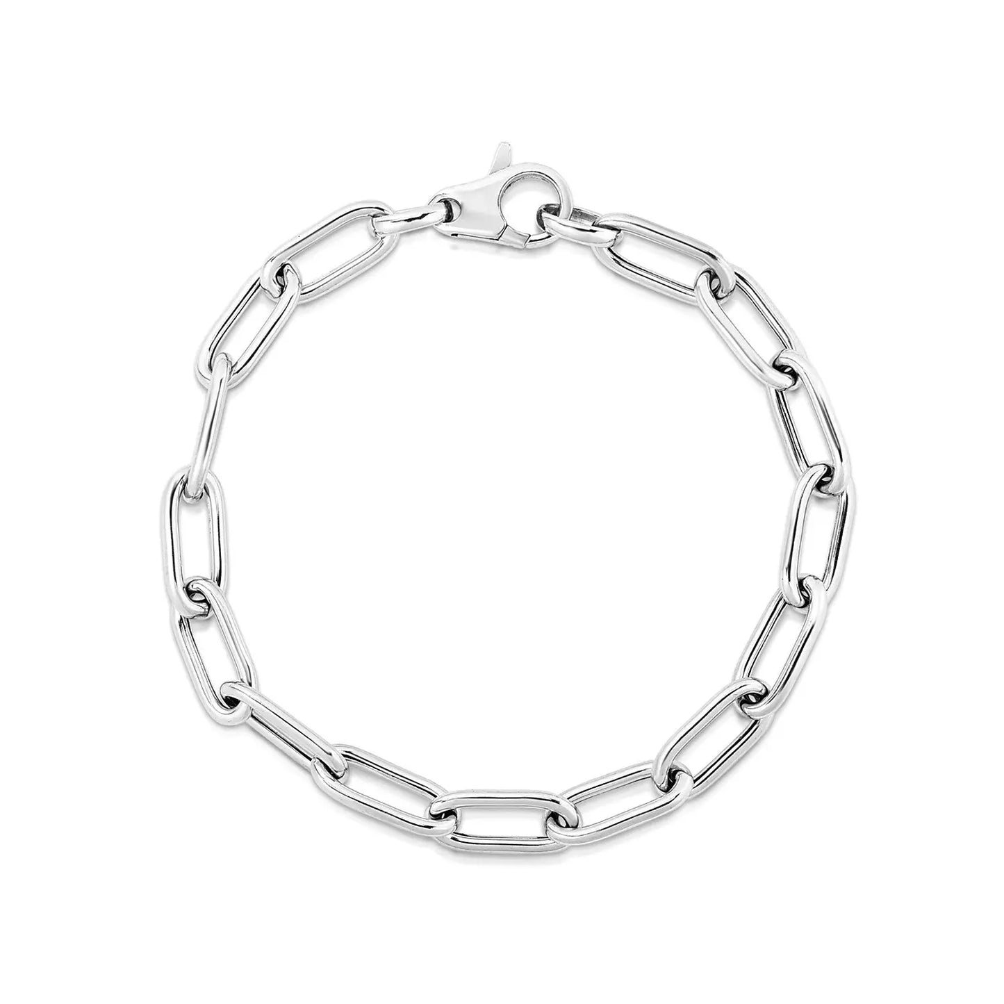 Sterling Silver Wide Paperclip Chain Bracelet (6.50 mm) RCJ Bracelets CELESTIA LUXE JEWELLERS
