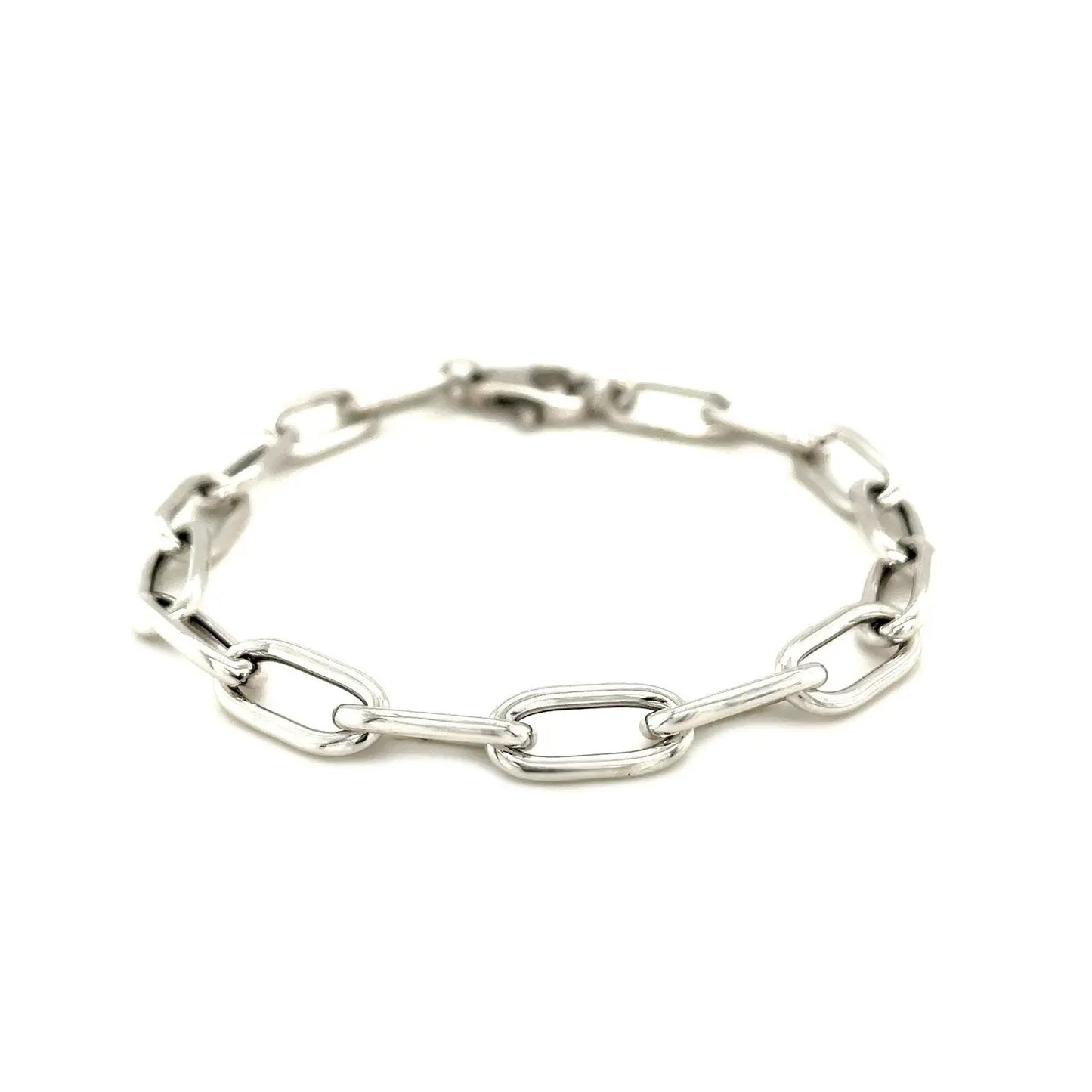 Sterling Silver Wide Paperclip Chain Bracelet (6.50 mm) RCJ Bracelets CELESTIA LUXE JEWELLERS