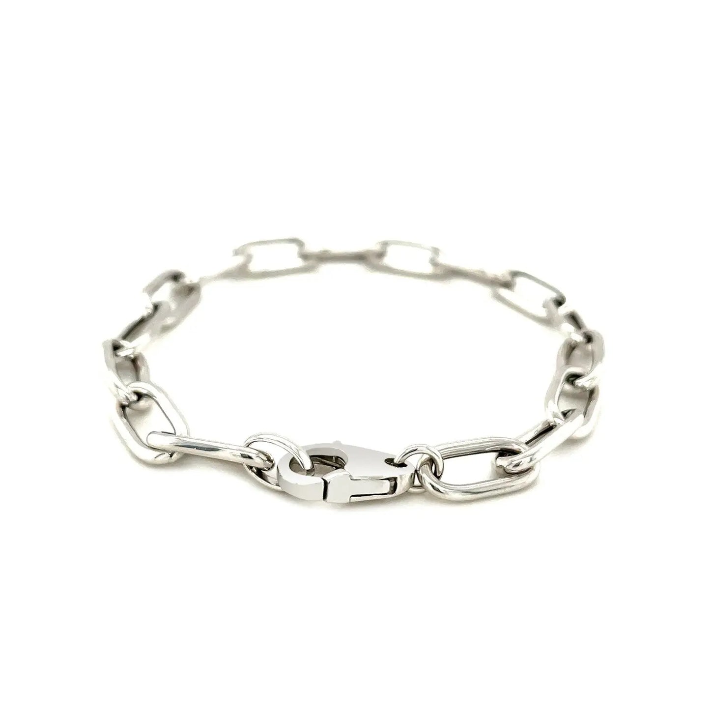 Sterling Silver Wide Paperclip Chain Bracelet (6.50 mm) RCJ Bracelets CELESTIA LUXE JEWELLERS