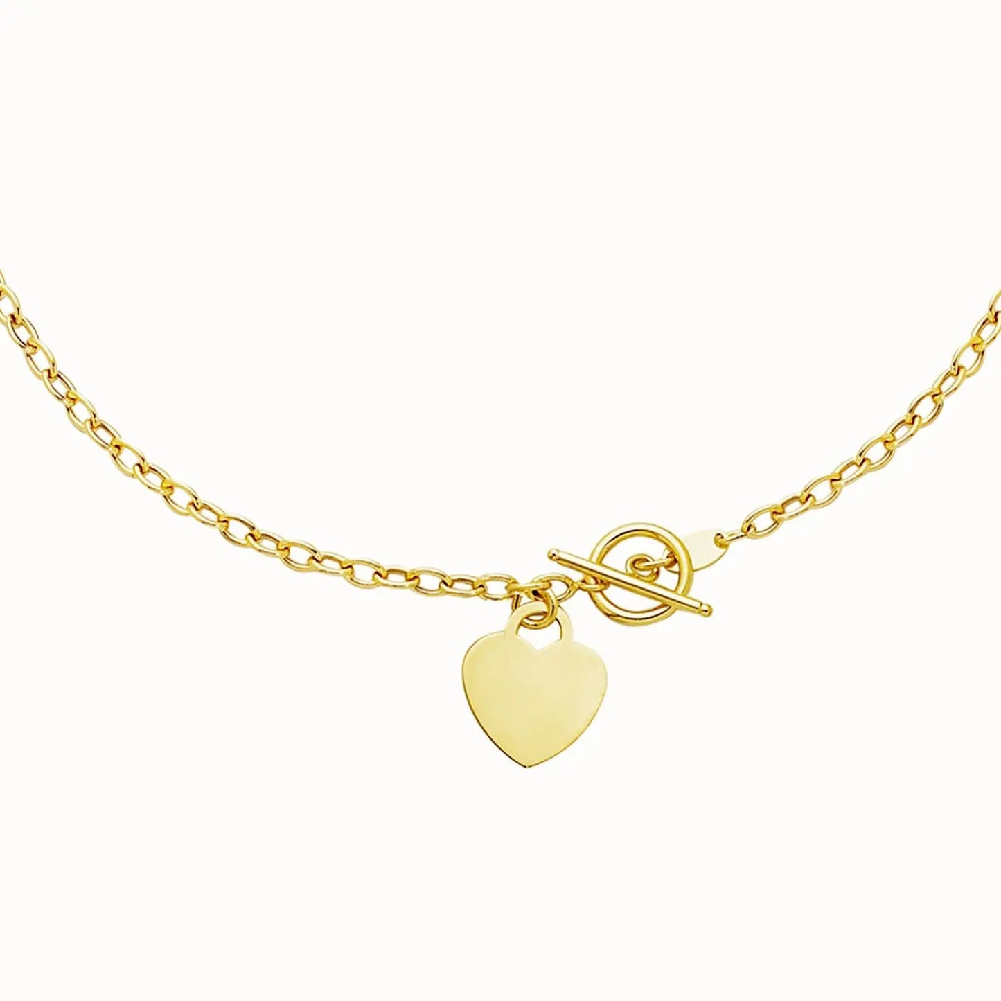 Toggle Bracelet with Heart Charm in 14k Yellow Gold (4.80 mm) RCJ Bracelets CELESTIA LUXE JEWELLERS