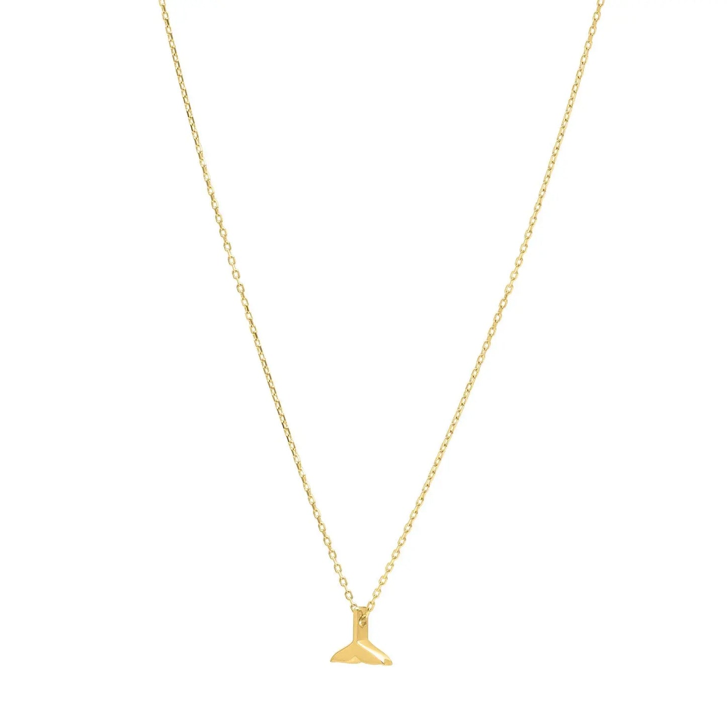 Whale Tail Necklace in 14K Yellow Gold RCJ Necklaces CELESTIA LUXE JEWELLERS