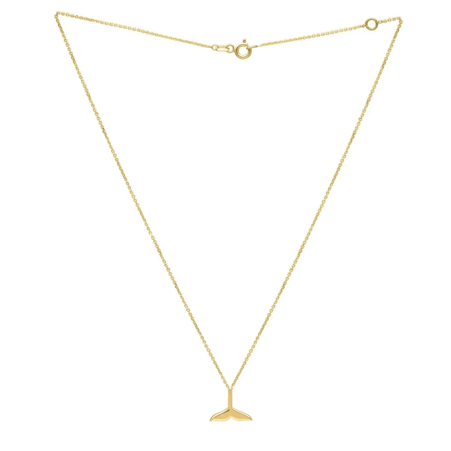 Whale Tail Necklace in 14K Yellow Gold RCJ Necklaces CELESTIA LUXE JEWELLERS