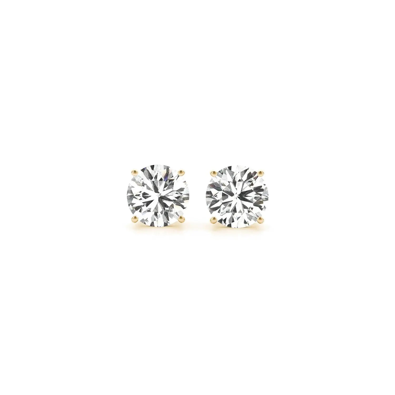 1 1/2 cttw Certified IGI Lab Grown Round Diamond Earrings 14k Yellow Gold(G/VS2) RCJ Earrings  CELESTIA LUXE JEWELLERS