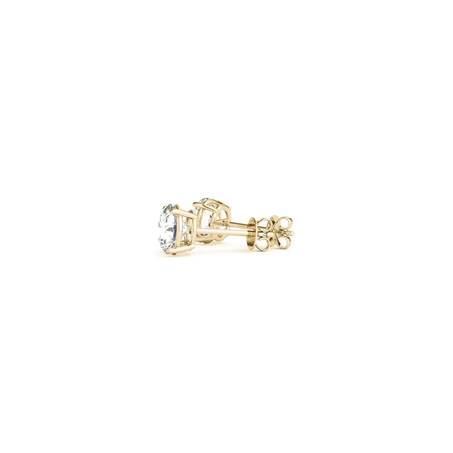 1 cttw Certified IGI Lab Grown Round Diamond Earrings 14k Yellow Gold (G/VS2) RCJ Earrings  CELESTIA LUXE JEWELLERS
