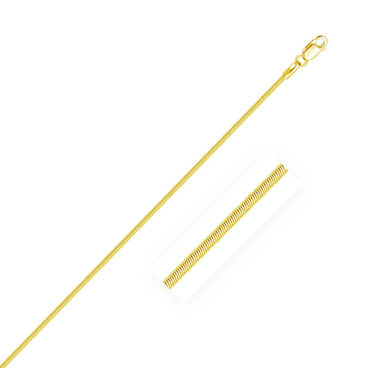 1.0mm 14K Yellow Gold Octagonal Shiny Snake Chain RCJ Chains  CELESTIA LUXE JEWELLERS