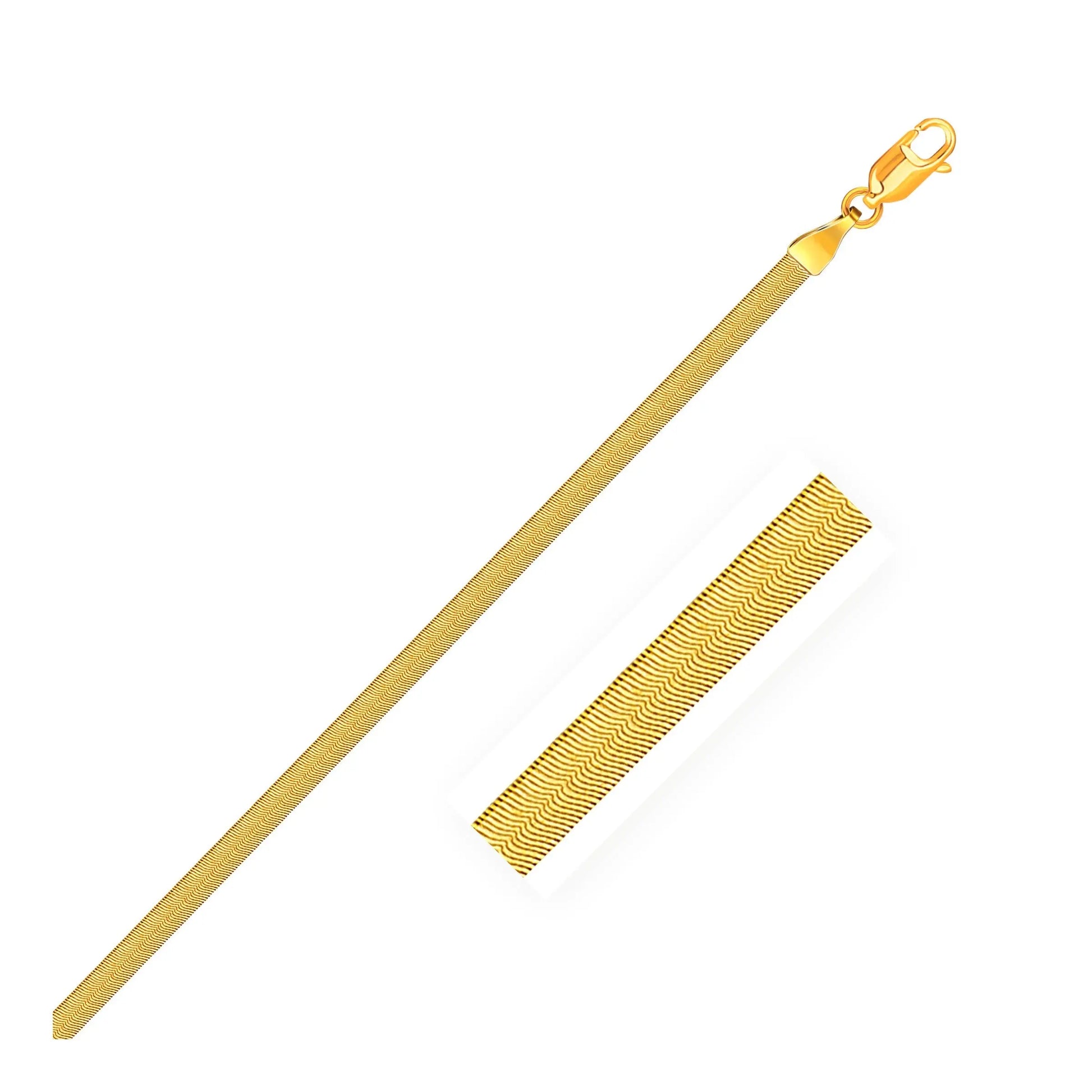 1.5mm 14k Yellow Gold Super Flex Herringbone Anklet RCJ Anklets  CELESTIA LUXE JEWELLERS