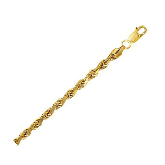 10K Yellow Gold Hollow Diamond Cut Rope Chain (5.00 mm) RCJ Chains  CELESTIA LUXE JEWELLERS