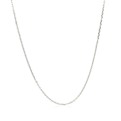 10k White Diamond Cut Cable Link Chain (0.87 mm) RCJ Chains  CELESTIA LUXE JEWELLERS