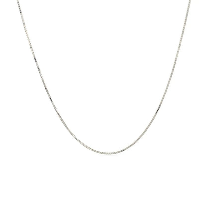 10k White Gold Classic Box Chain (0.45 mm) RCJ Chains  CELESTIA LUXE JEWELLERS