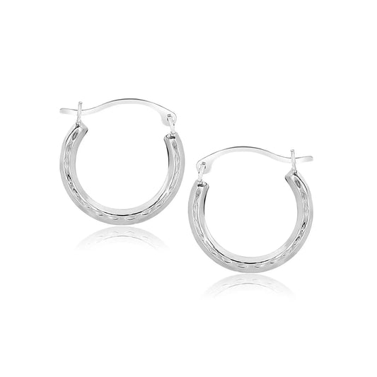 10k White Gold Fancy Hoop Earrings RCJ Earrings  CELESTIA LUXE JEWELLERS