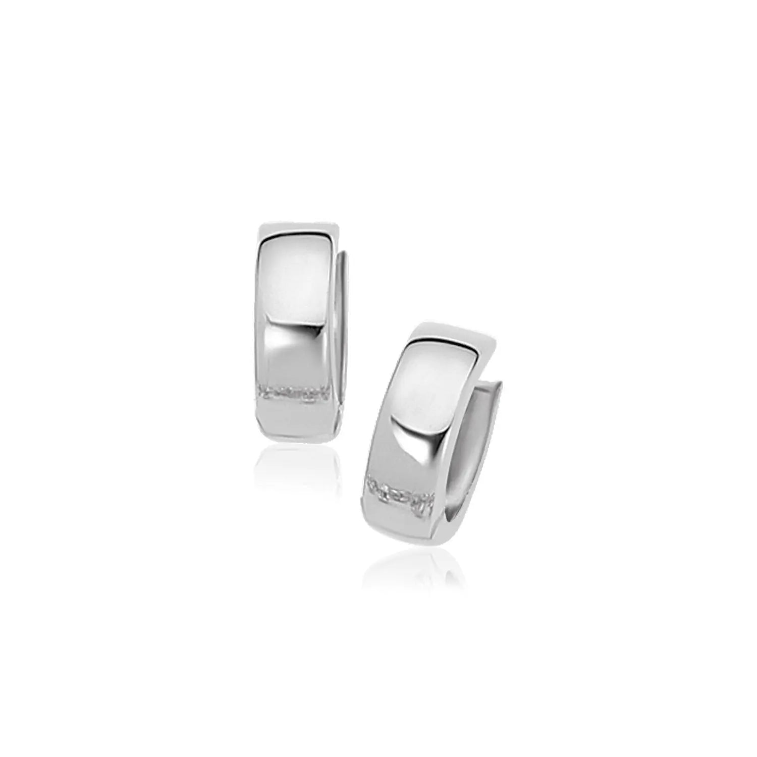 10k White Gold Snuggable Hoop Earrings RCJ Earrings  CELESTIA LUXE JEWELLERS