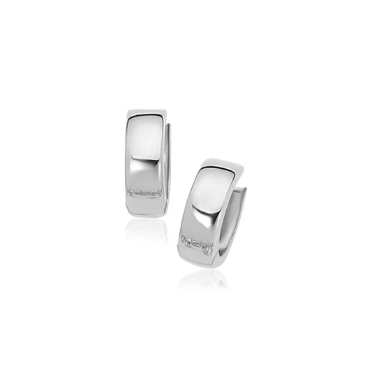 10k White Gold Snuggable Hoop Earrings RCJ Earrings  CELESTIA LUXE JEWELLERS