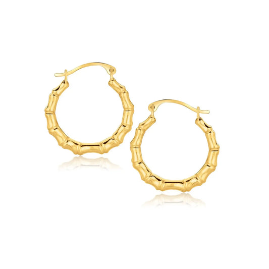 10k Yellow Gold Branch Motif Hoop Earrings RCJ Earrings  CELESTIA LUXE JEWELLERS