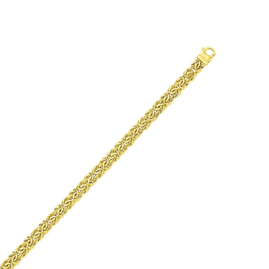 10k Yellow Gold Byzantine Design Chain Bracelet (7.00 mm) RCJ Bracelets  CELESTIA LUXE JEWELLERS