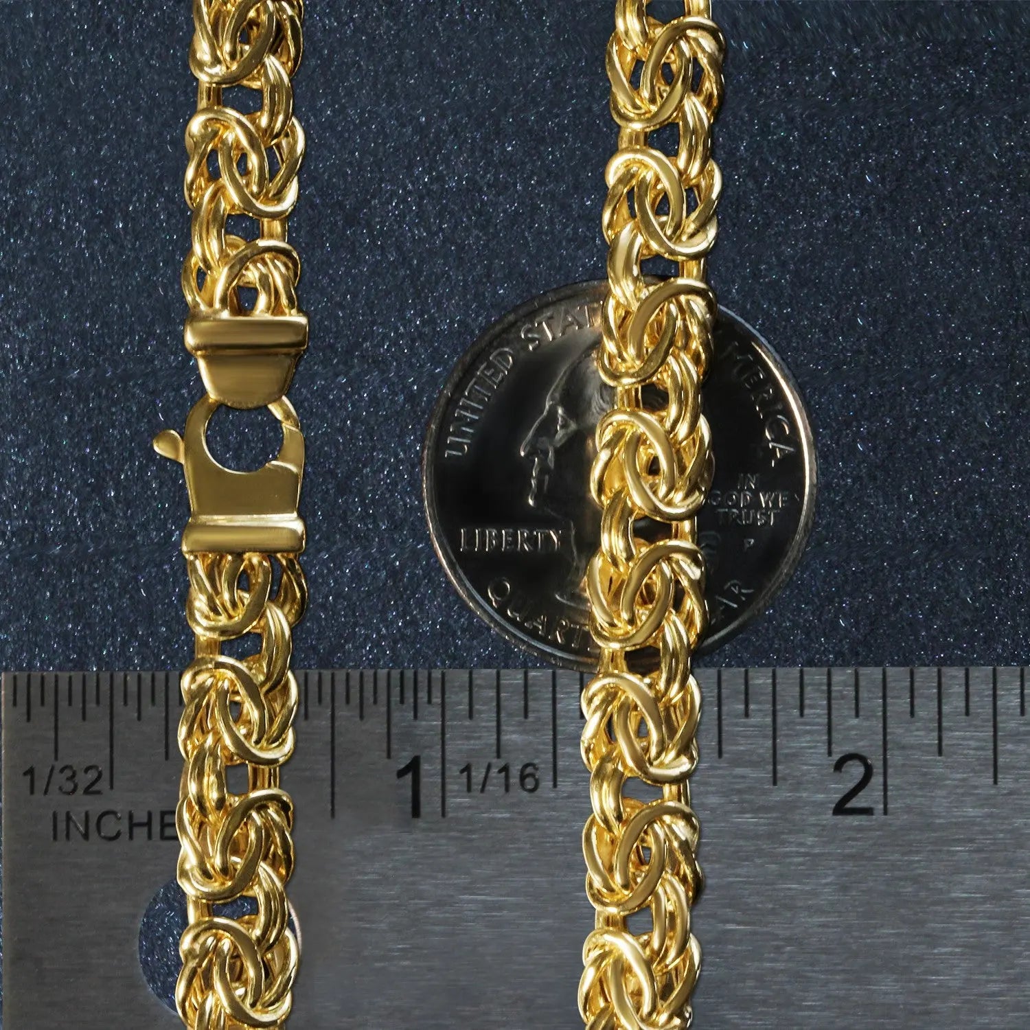 10k Yellow Gold Byzantine Design Chain Bracelet (7.00 mm) RCJ Bracelets  CELESTIA LUXE JEWELLERS