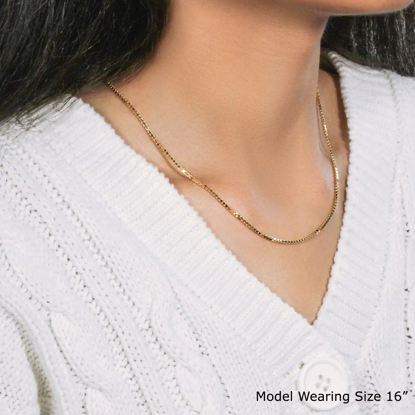 10k Yellow Gold Classic Box Chain (1.40 mm) RCJ Chains  CELESTIA LUXE JEWELLERS
