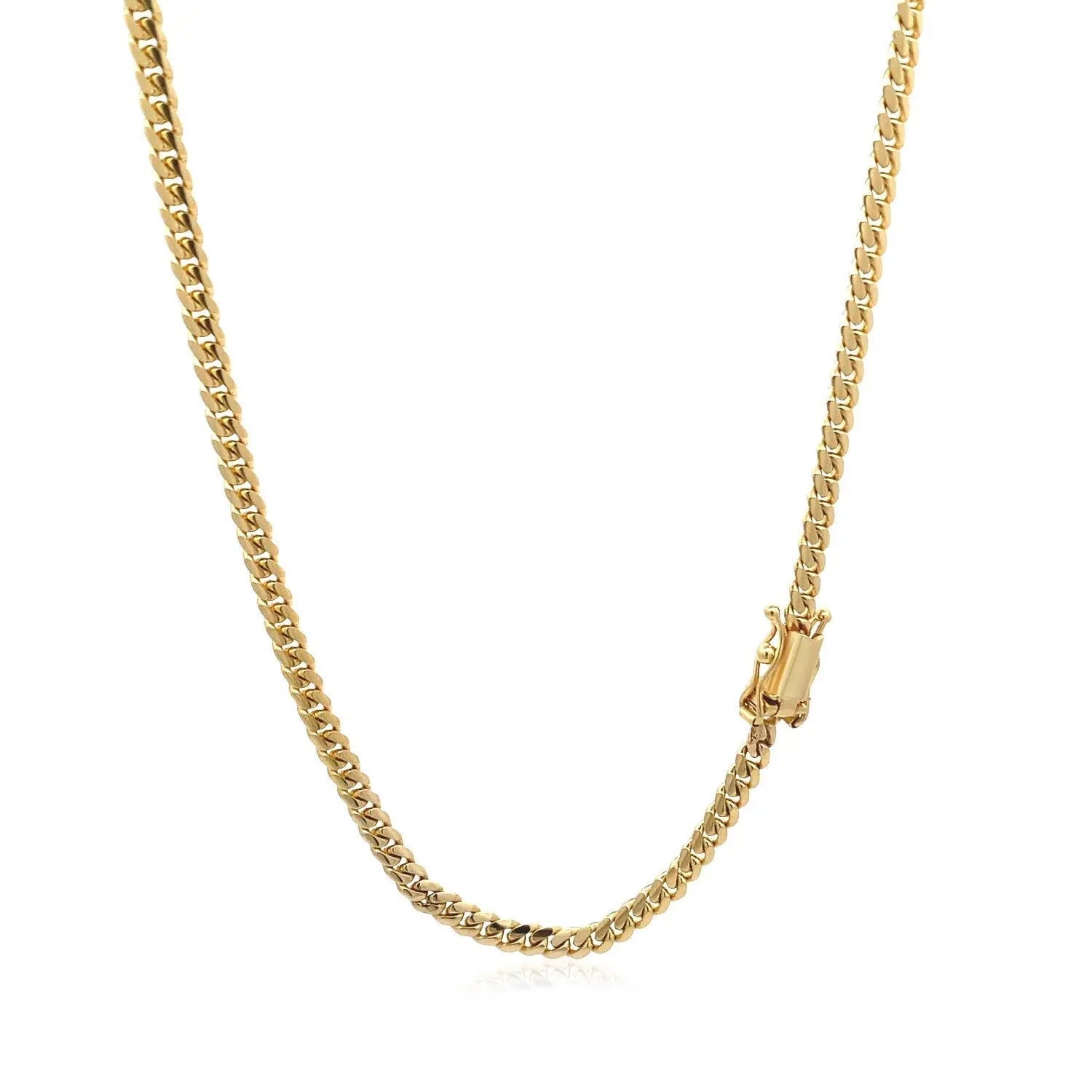 10k Yellow Gold Classic Solid Miami Cuban Chain (3.20 mm) RCJ Chains  CELESTIA LUXE JEWELLERS