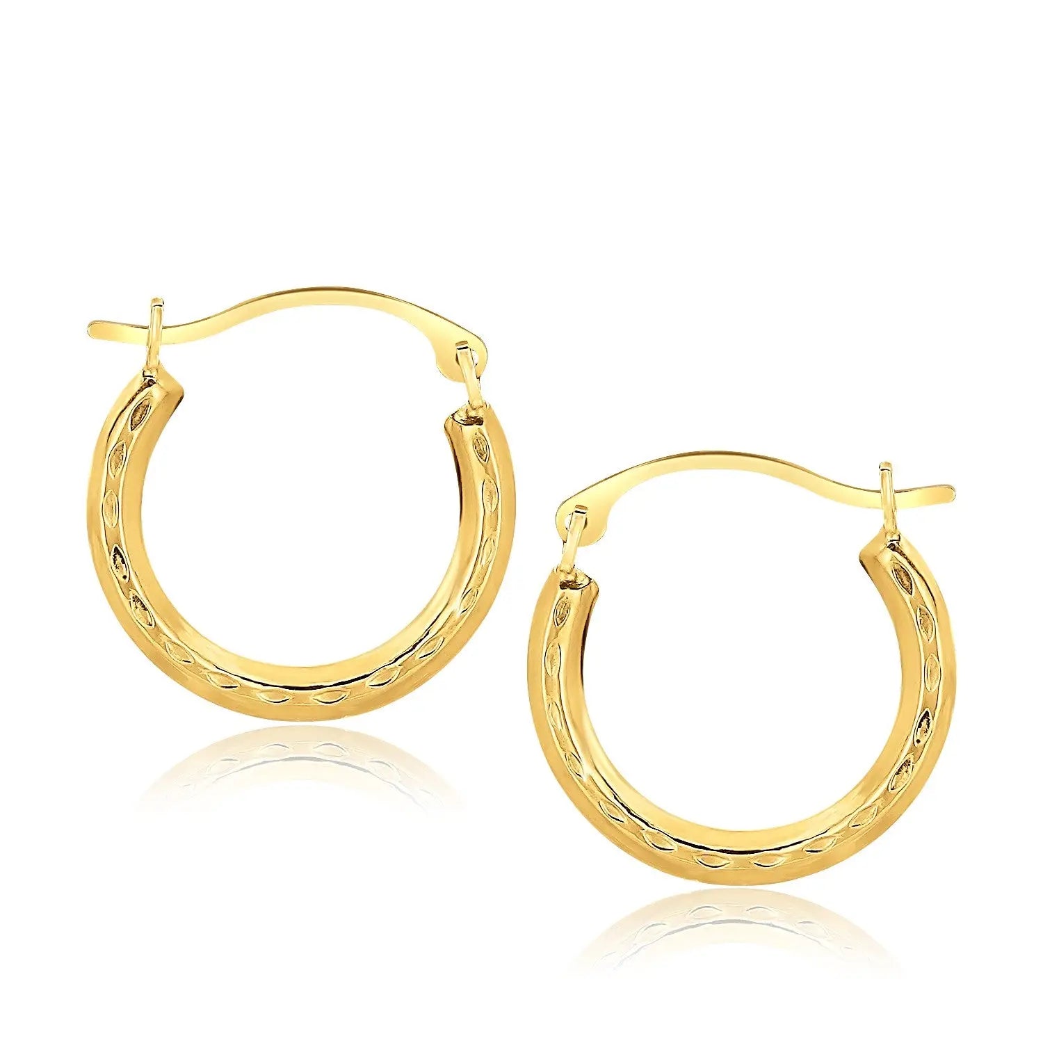 10k Yellow Gold Fancy Hoop Earrings RCJ Earrings  CELESTIA LUXE JEWELLERS