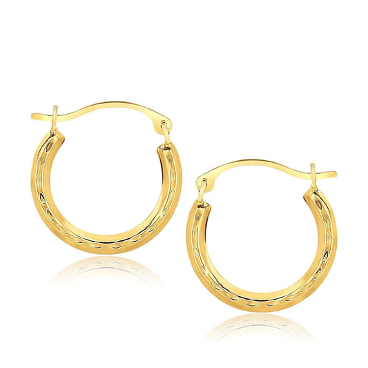 10k Yellow Gold Fancy Hoop Earrings RCJ Earrings  CELESTIA LUXE JEWELLERS