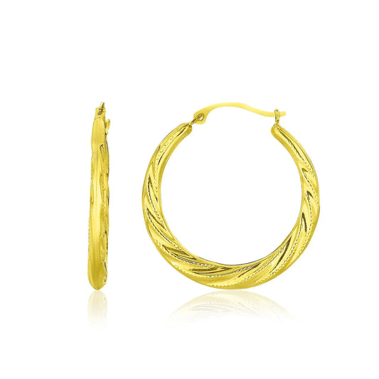 10k Yellow Gold Graduated Twisted Hoop Earrings RCJ Earrings  CELESTIA LUXE JEWELLERS
