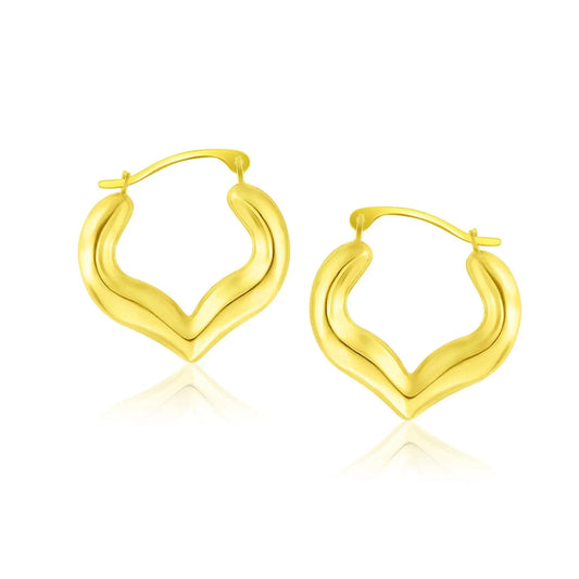 10k Yellow Gold Hoop Style Heart Shape Earrings RCJ Earrings  CELESTIA LUXE JEWELLERS