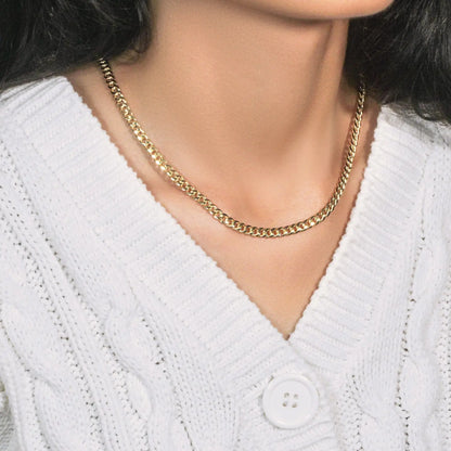 10k Yellow Gold Miami Cuban Semi Solid Chain (4.50 mm) RCJ Chains  CELESTIA LUXE JEWELLERS