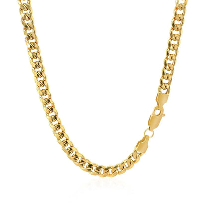 10k Yellow Gold Miami Cuban Semi Solid Chain (4.50 mm) RCJ Chains  CELESTIA LUXE JEWELLERS