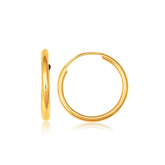 10k Yellow Gold Polished Endless Hoop Earrings (1.5x14mm) RCJ Earrings  CELESTIA LUXE JEWELLERS