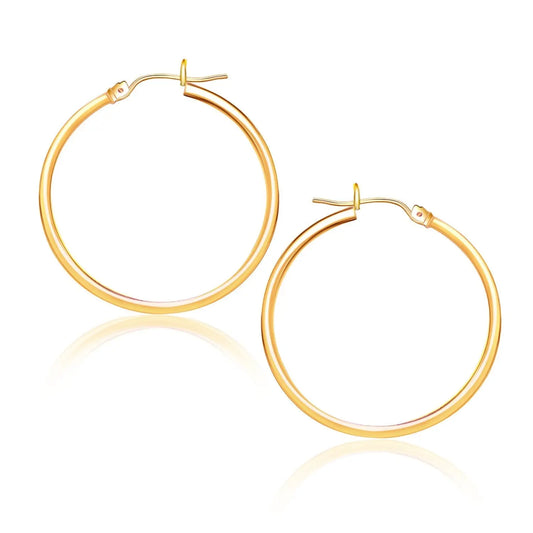 10k Yellow Gold Polished Hoop Earrings (1.5x25mm) RCJ Earrings  CELESTIA LUXE JEWELLERS