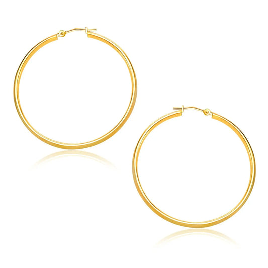 10k Yellow Gold Polished Hoop Earrings (1.5x30mm) RCJ Earrings  CELESTIA LUXE JEWELLERS