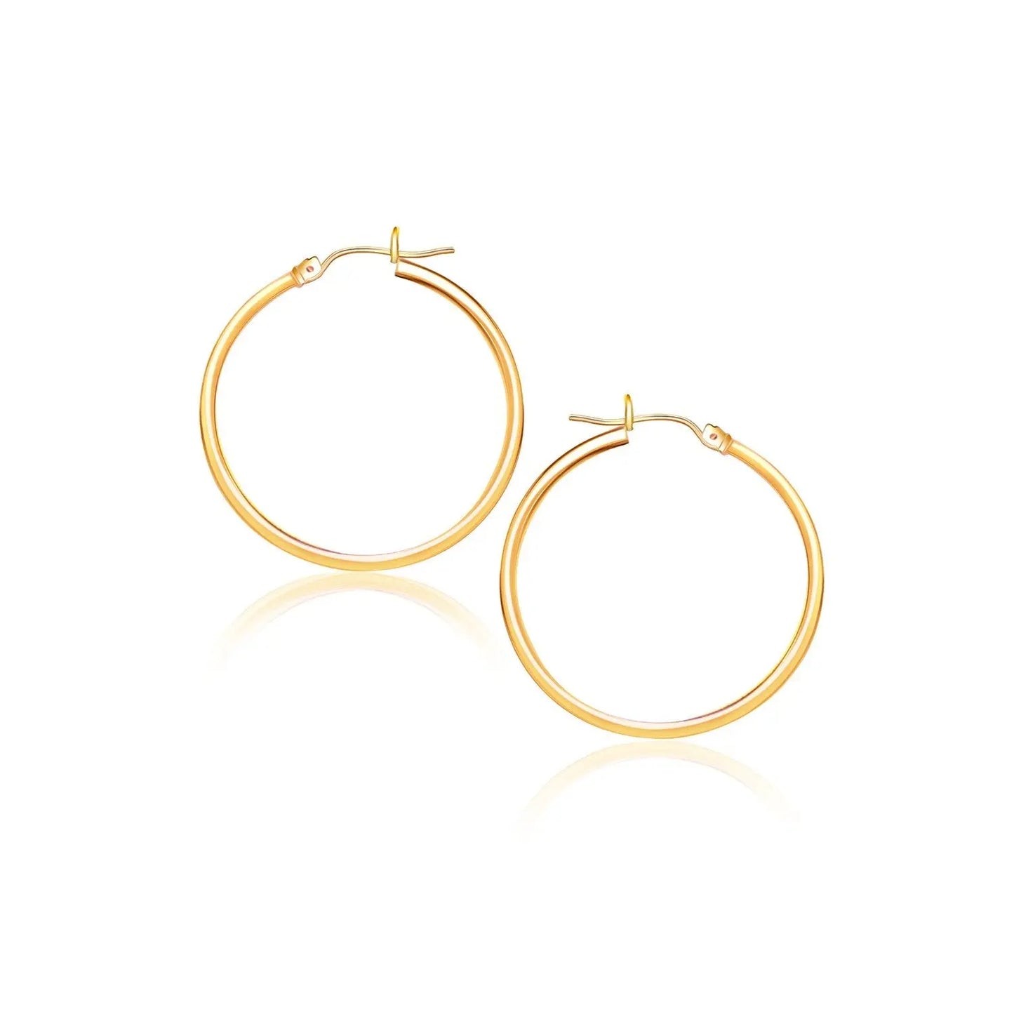 10k Yellow Gold Polished Hoop Earrings (2x40 mm) RCJ Earrings  CELESTIA LUXE JEWELLERS