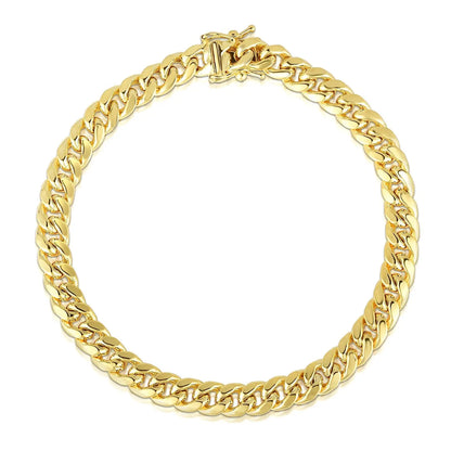 10k Yellow Gold Semi Solid Miami Cuban Bracelet (10.70 mm) RCJ Bracelets  CELESTIA LUXE JEWELLERS