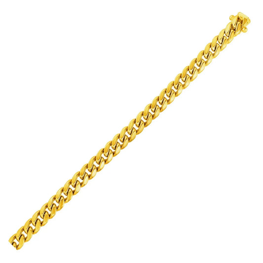 10k Yellow Gold Semi Solid Miami Cuban Bracelet (6.10 mm) RCJ Bracelets  CELESTIA LUXE JEWELLERS