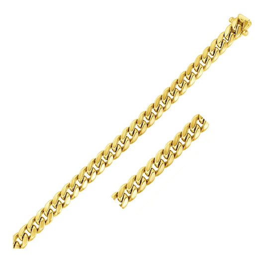 10k Yellow Gold Semi Solid Miami Cuban Bracelet (7.20 mm) RCJ Bracelets  CELESTIA LUXE JEWELLERS
