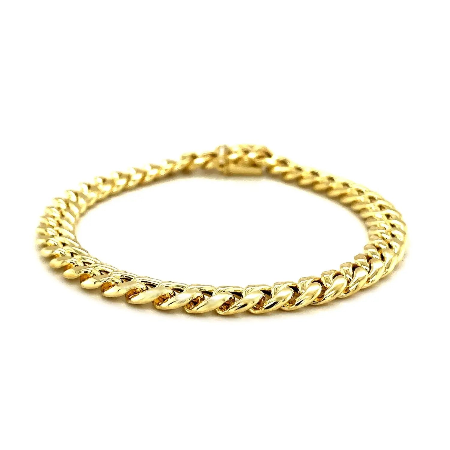 10k Yellow Gold Semi Solid Miami Cuban Bracelet (7.20 mm) RCJ Bracelets  CELESTIA LUXE JEWELLERS