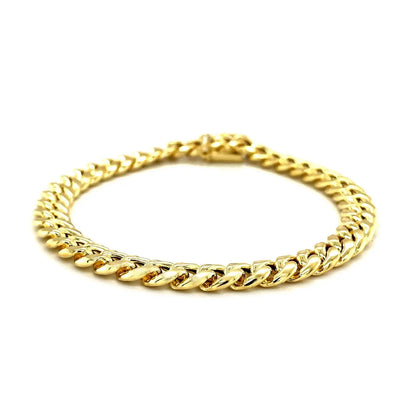 10k Yellow Gold Semi Solid Miami Cuban Bracelet (7.20 mm) RCJ Bracelets  CELESTIA LUXE JEWELLERS