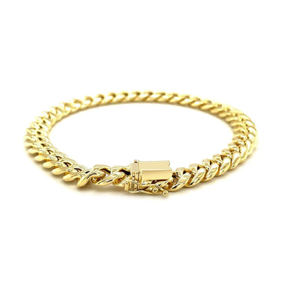 10k Yellow Gold Semi Solid Miami Cuban Bracelet (7.20 mm) RCJ Bracelets  CELESTIA LUXE JEWELLERS
